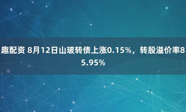 趣配资 8月12日山玻转债上涨0.15%，转股溢价率85.95%